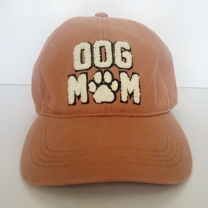 DOG MOM Cap Hat Muted Coral Taupe Sherpa Paw Applique Adjustable